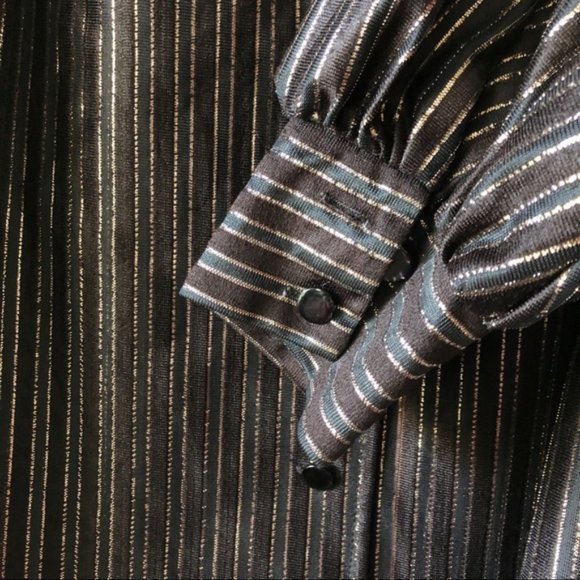 Vintage sheer disco striped shimmer plus size 2X - Picture 5 of 6